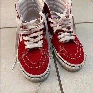Vans Kids Red and White Sneakers